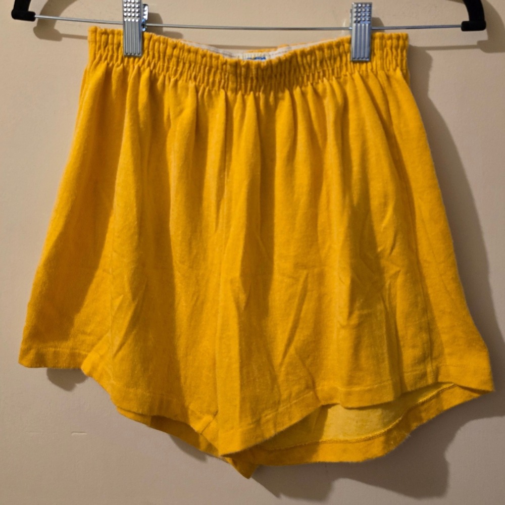 Vintage Champion Yellow Gym Shorts Mens Large L 36-38 Athletic Retro 80s 70s
